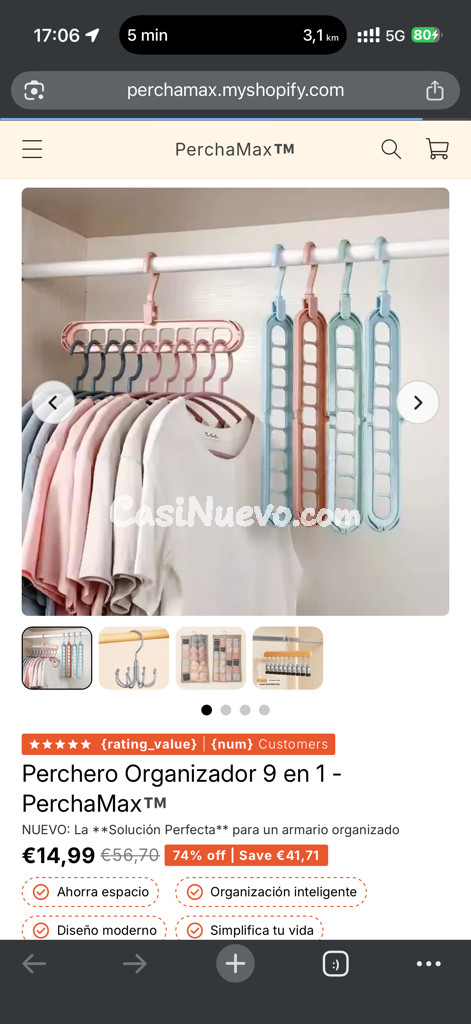 Perchero Organizador 9 en 1 PerchaMax