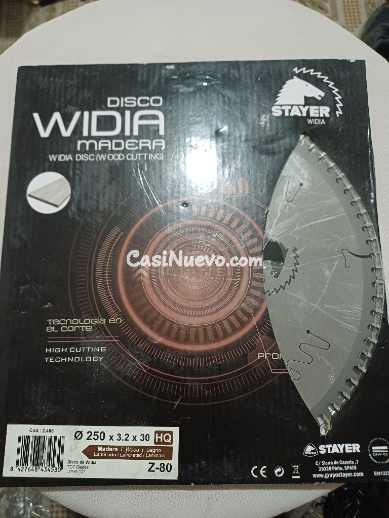 Disco Widia Stayer 250mm para madera