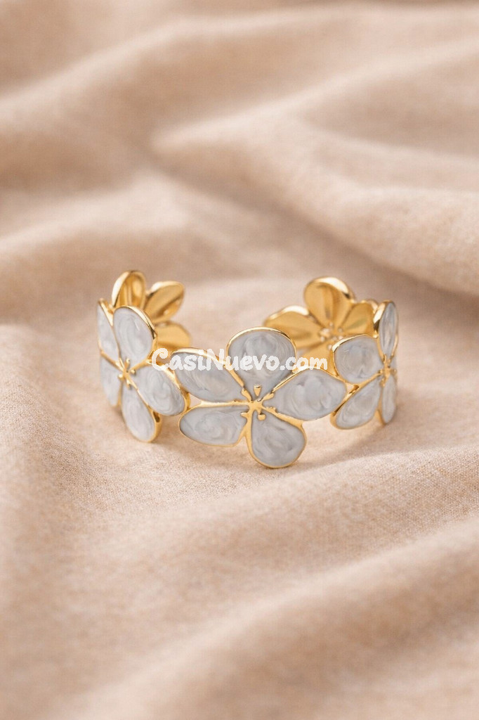 Pulsera mujer  de flores blanca - foto 3