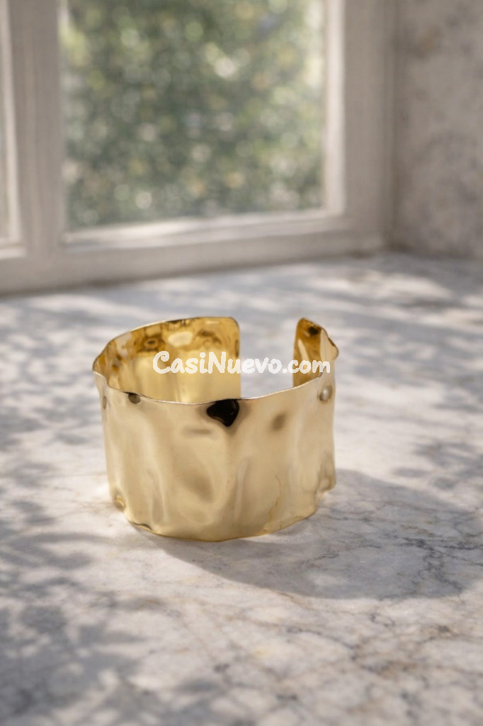 Pulsera mujer dorada ancha - foto 2