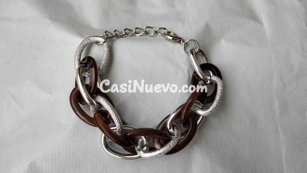 Pulsera mujer plateado y burdeos - foto 4