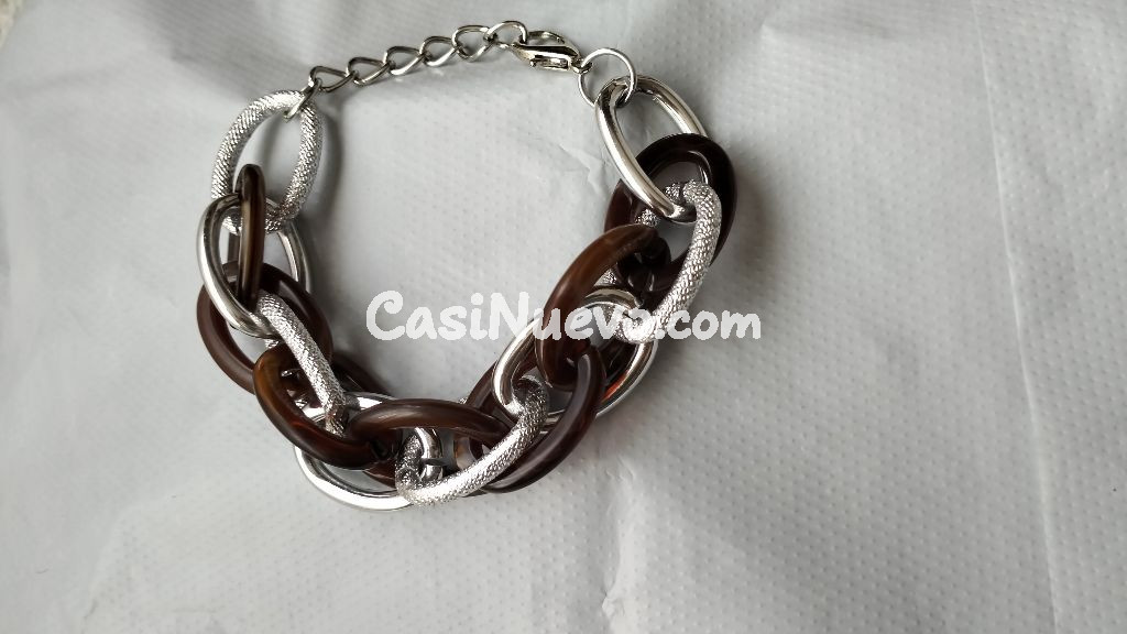 Pulsera mujer plateado y burdeos - foto 3