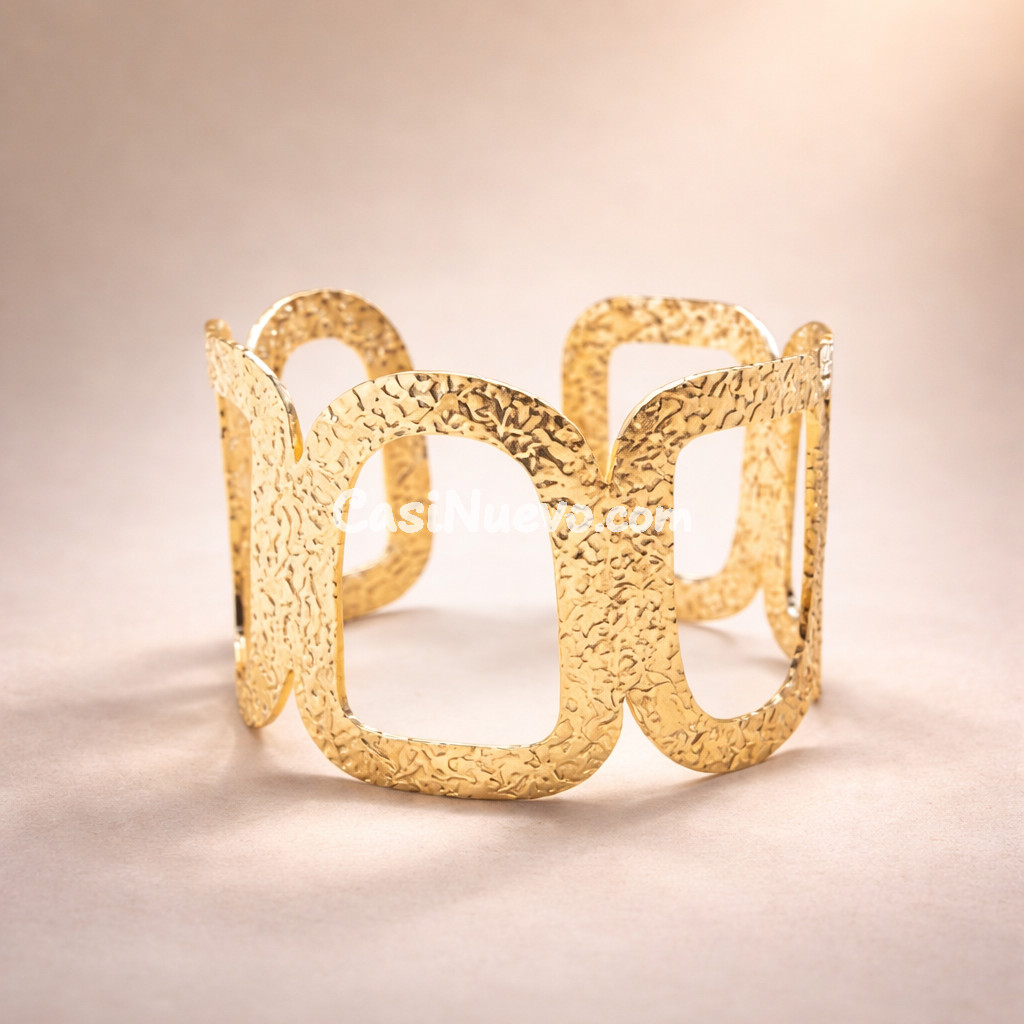 Pulsera mujer dorado ancho elegante - foto 3