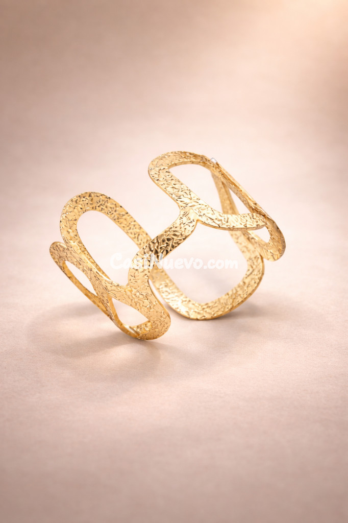 Pulsera mujer dorado ancho elegante - foto 2