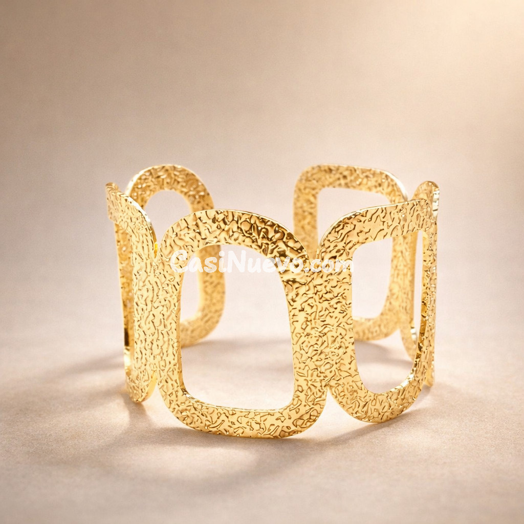 Pulsera mujer dorado ancho elegante