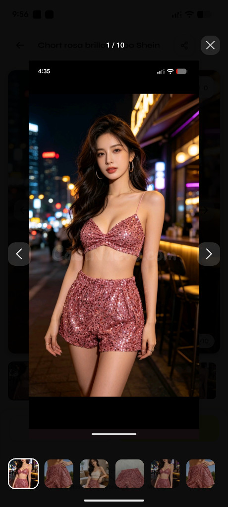 Short Rosa Brilloso Shein Seminuevo