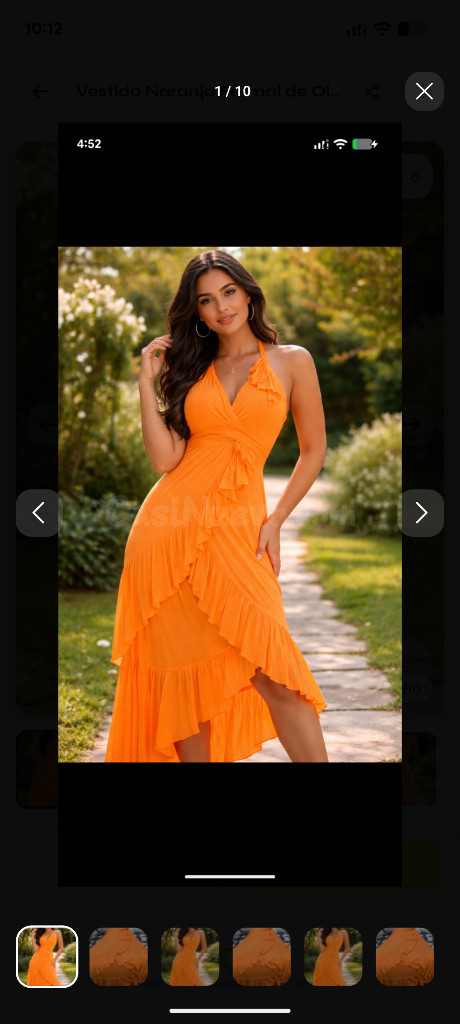 Vestido halter naranja seminuevo