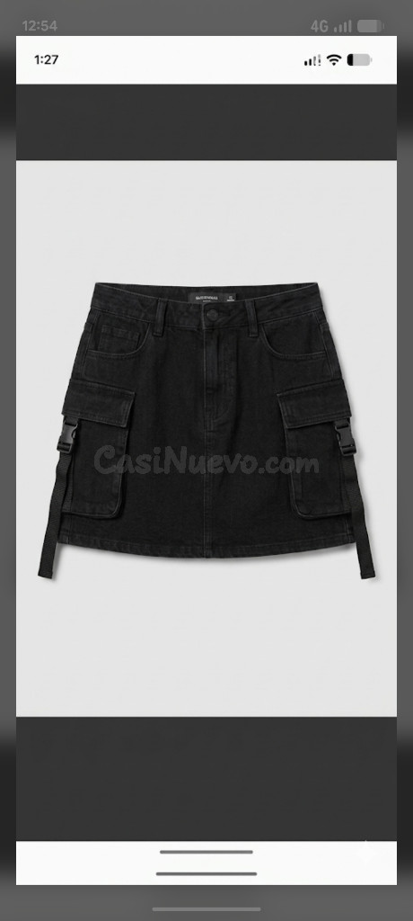 Falda Cargo de Mezclilla Negra - foto 2