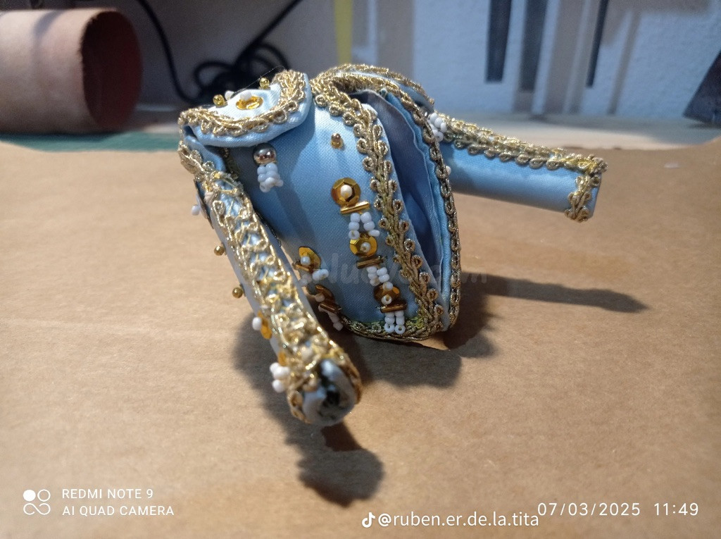 Chaquetilla Torero Miniatura Artesanal Azul Oro