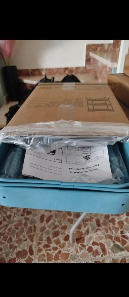 Carrito Auxiliar Ruedas 3 Niveles Azul - foto 3