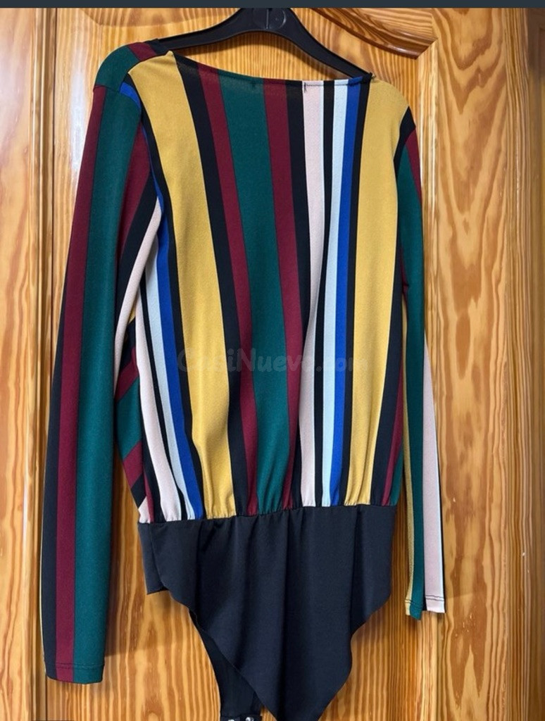 Body Rayas Multicolor Escote V Cruzado - foto 4