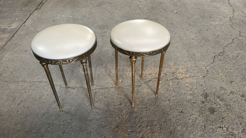 Pareja Taburetes Vintage Dorados