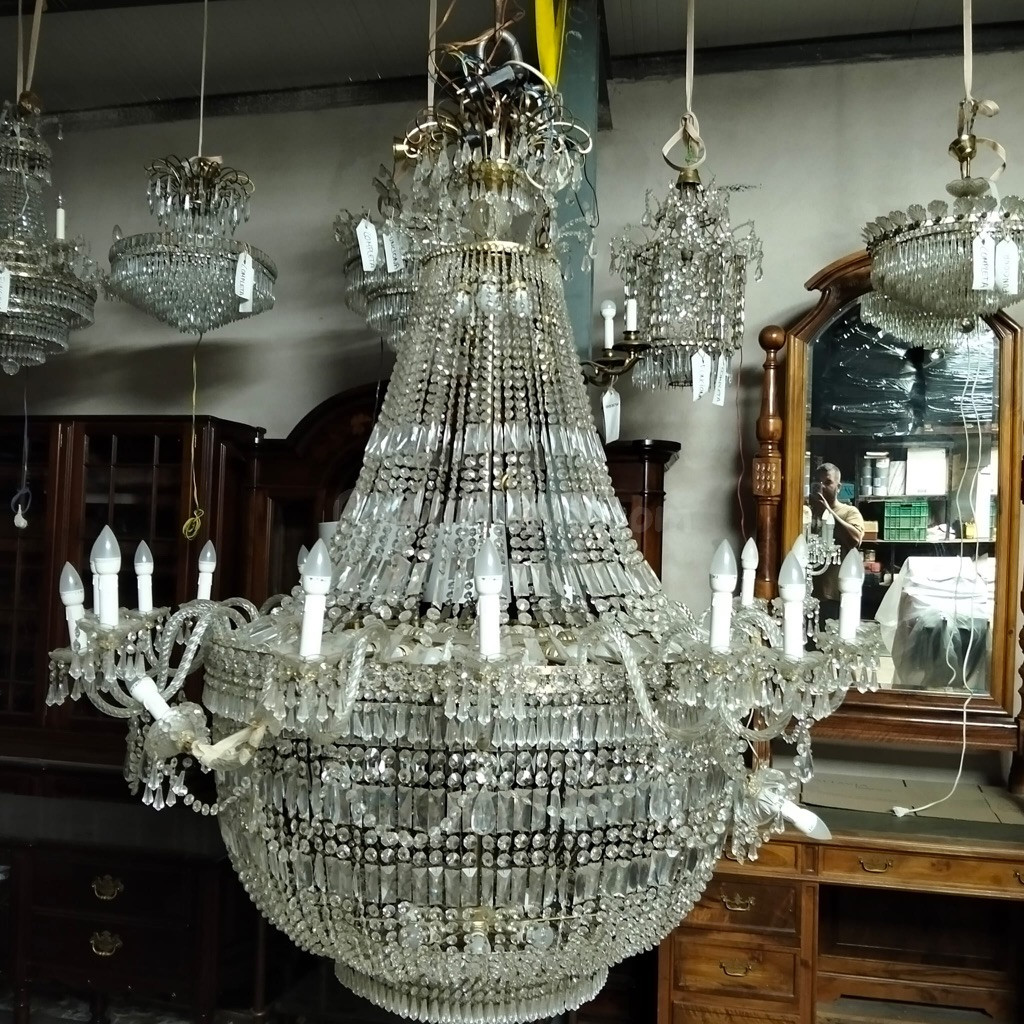Elegante Lámpara de araña de cristal vintage