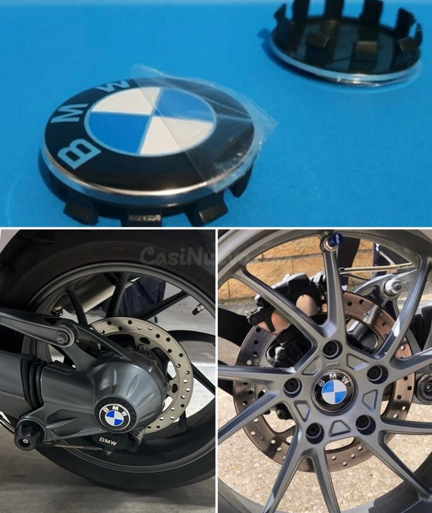2 Tapas Embellecedor Moto Logo BMW Llanta y Cardán - foto 2