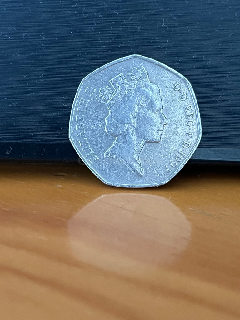 Moneda 50p Británica 1997