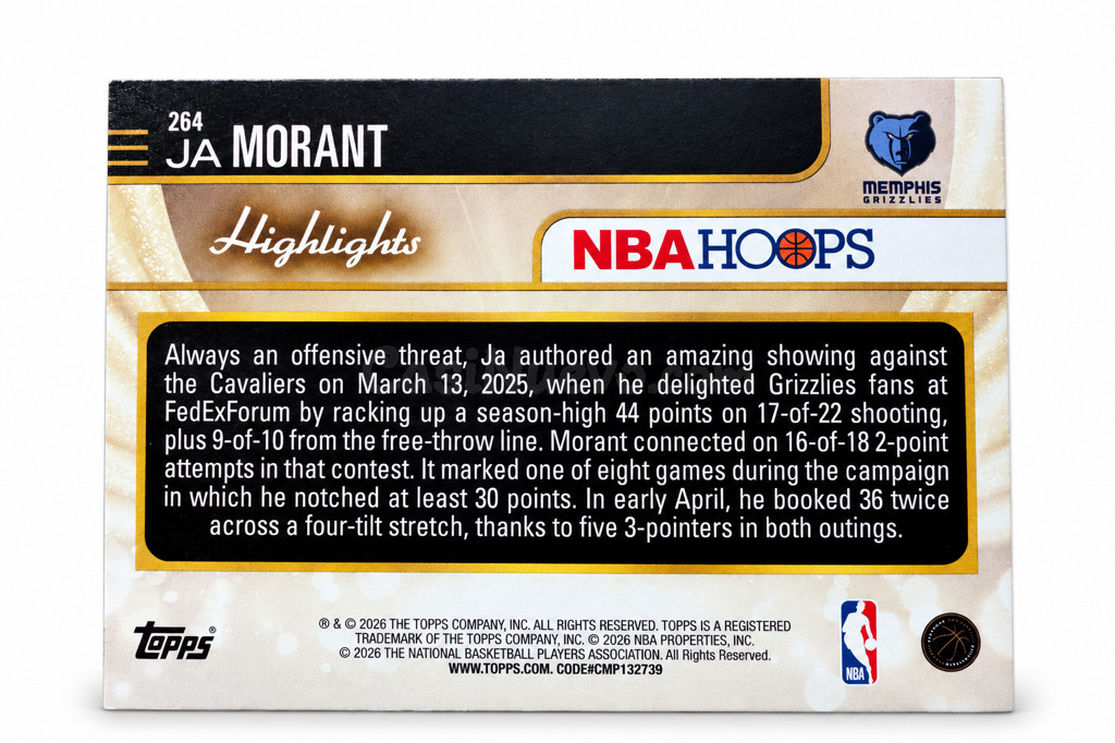 Carta NBA Hoops Ja Morant Highlights - foto 2