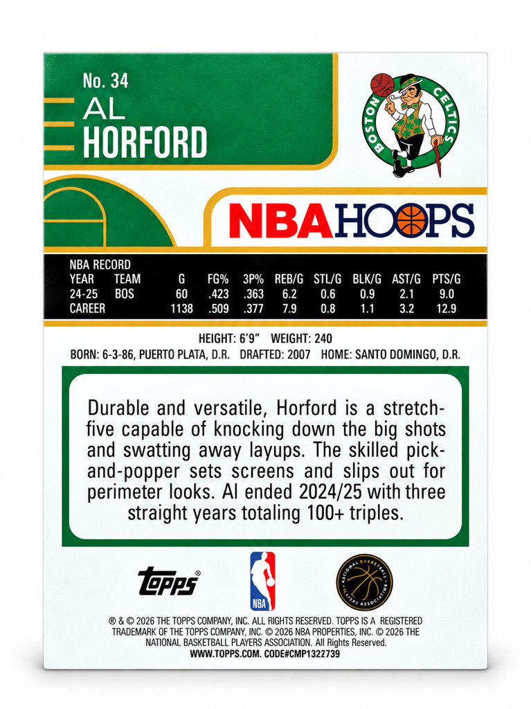 Carta NBA Al Horford Celtics - ¡Coleccionable! - foto 2