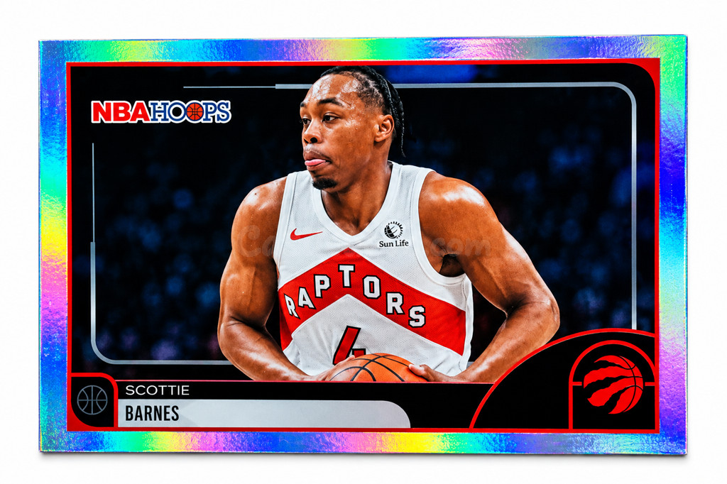 Tarjeta Scottie Barnes Topps NBA Hoops Holo Raptors