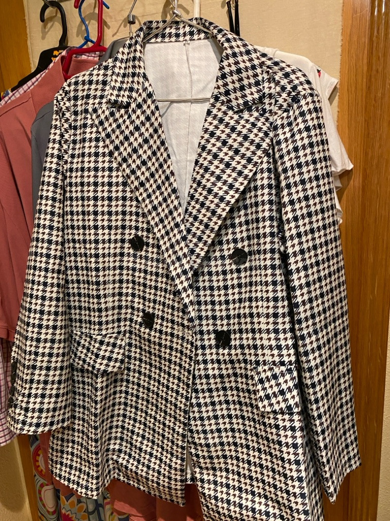 Blazer Pata de Gallo Cruzada Elegante