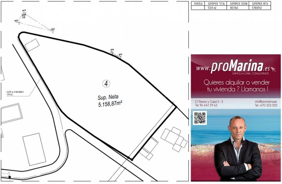 Venta de parcela de 5.550mt2. Ubicada en las Rotas de Denia.