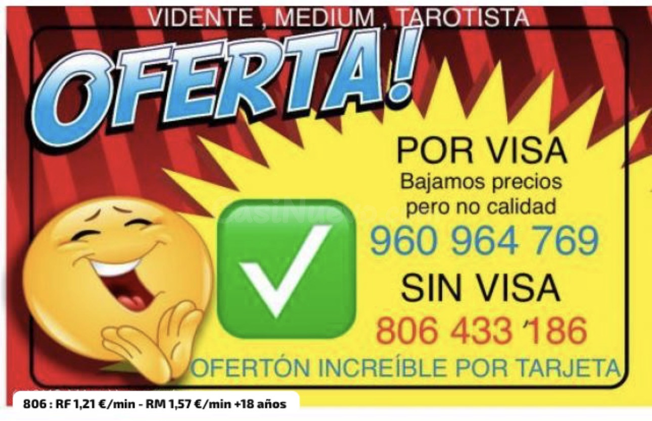 La mejor vidente Tarotista : 806 433 186 y 960 964 769