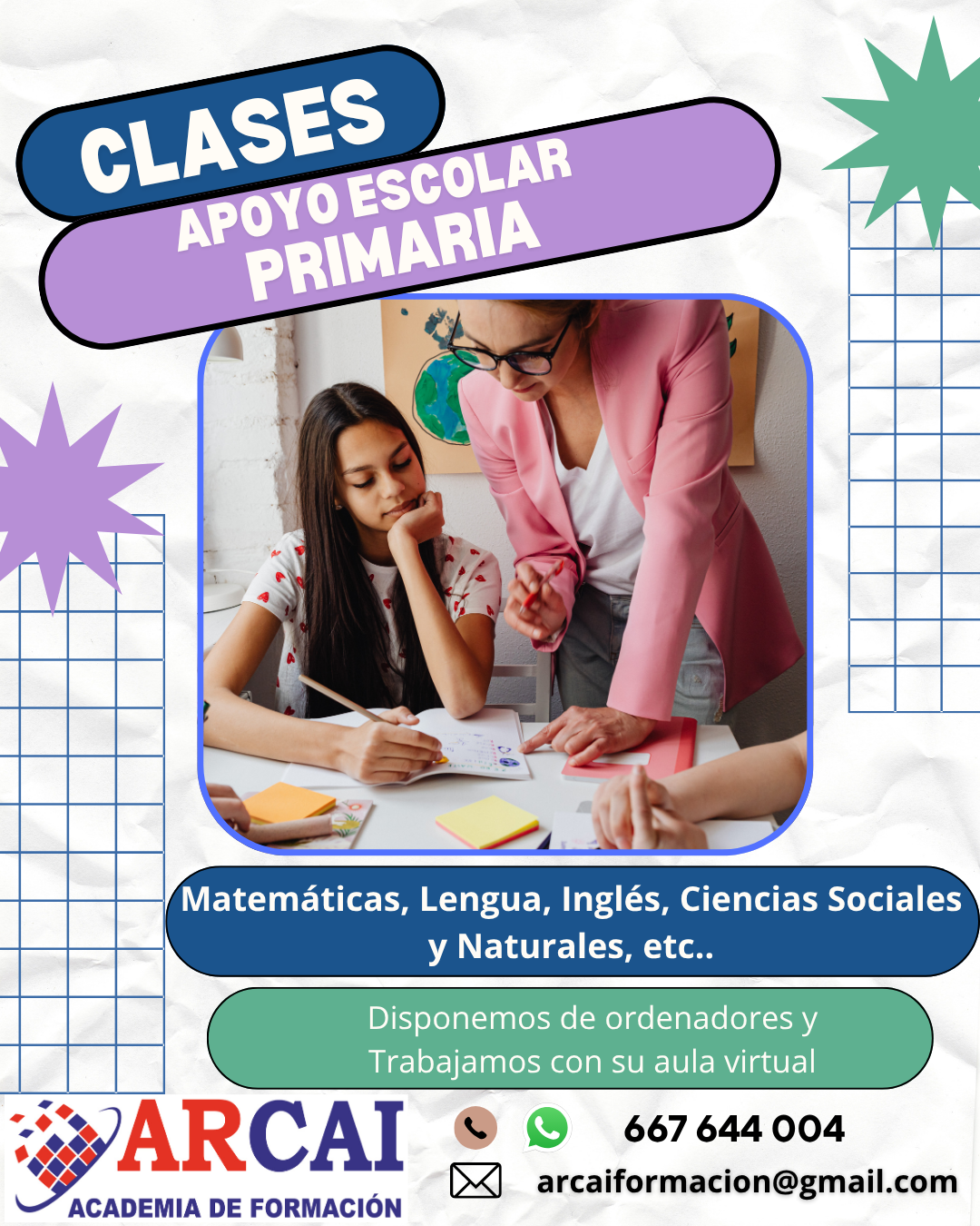 Clases de apoyo escolar primaria