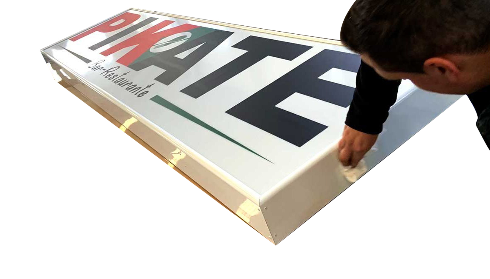 Carteles con corpreas para iglesias en acero esmerilado