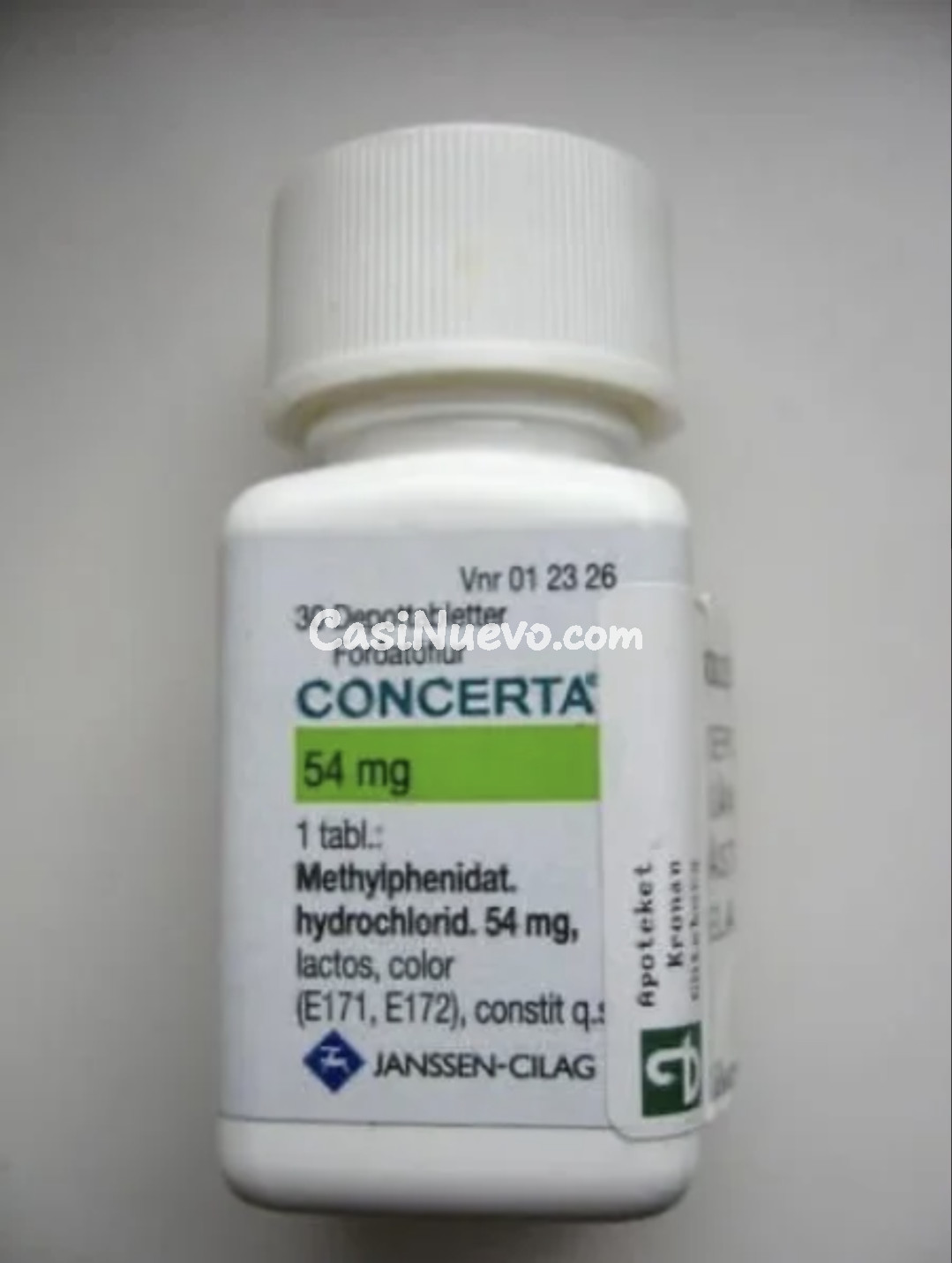 Envase de medicamento Concerta 54 mg