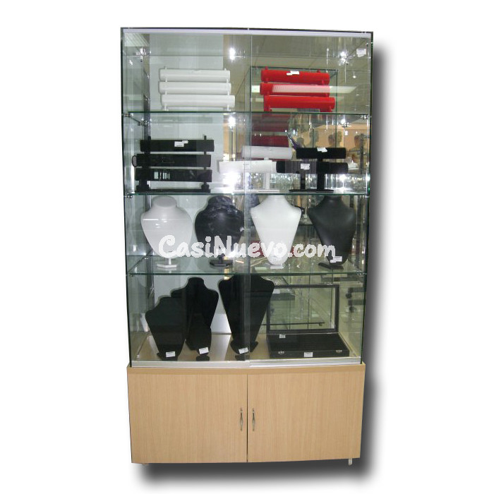 Exhibidor de Joyería de Vidrio y Madera