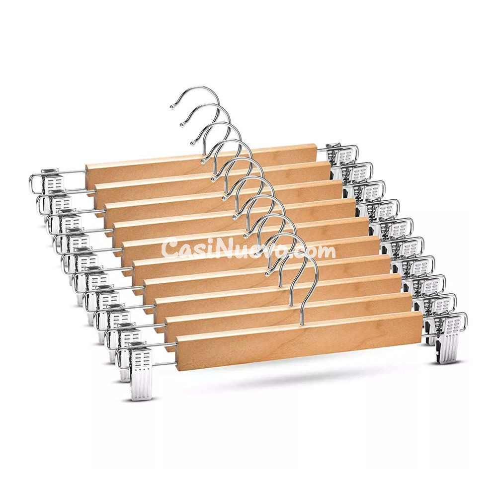 Perchas de Madera con Clips