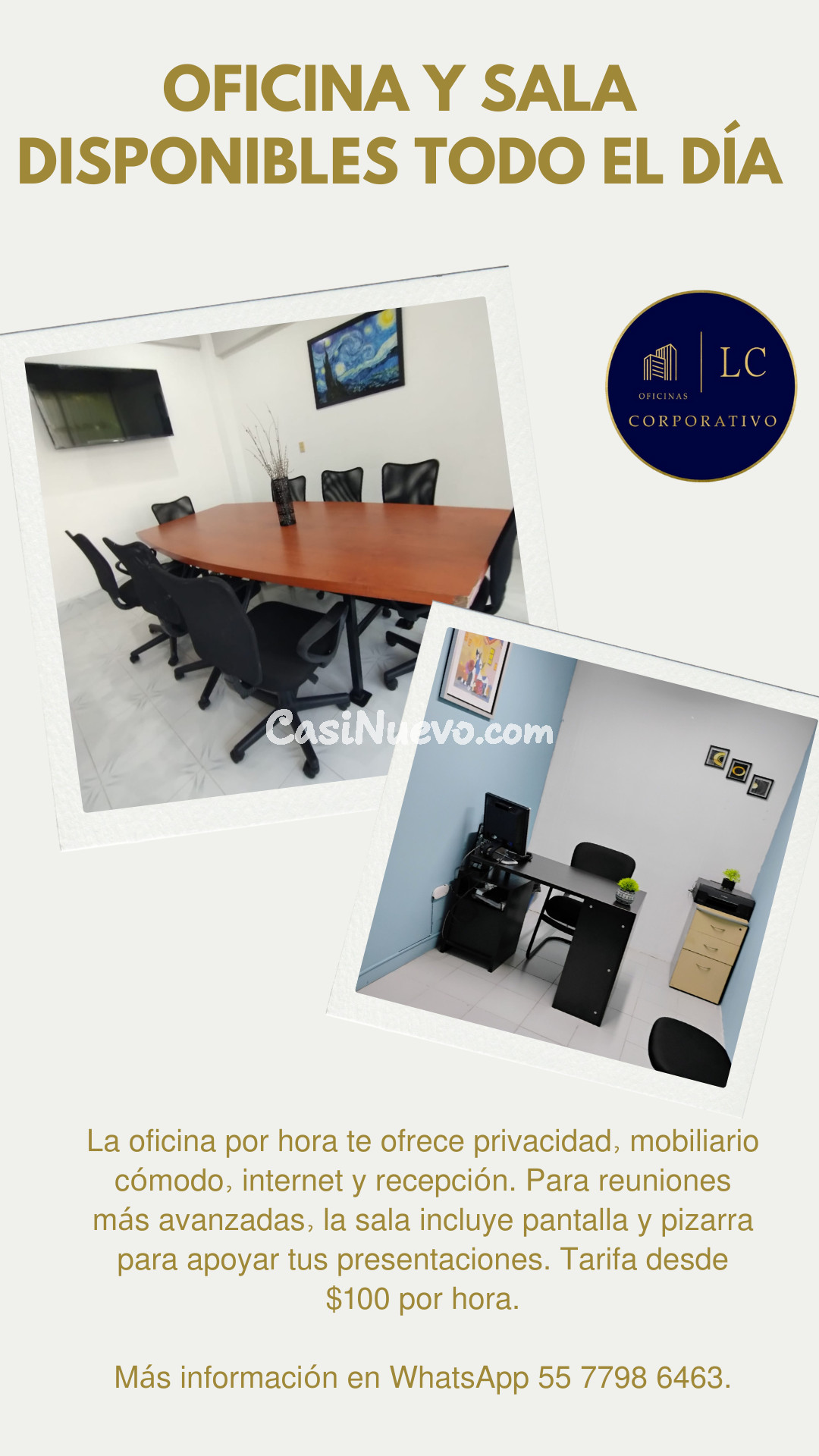 Alquiler de oficina y sala