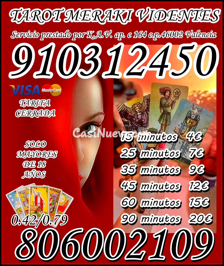 Tarot Meraki Videntes ,tarotista 806 ,videntes 806,