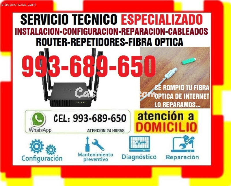 TECNICO DE INTERNET PCS LAPTOP FIBRA OPTICA RED WIFI