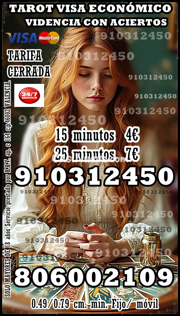 TAROT VISA VIDENTE BUENA  GARANTIZADA PROMOCIÓN 15 minutos  4€