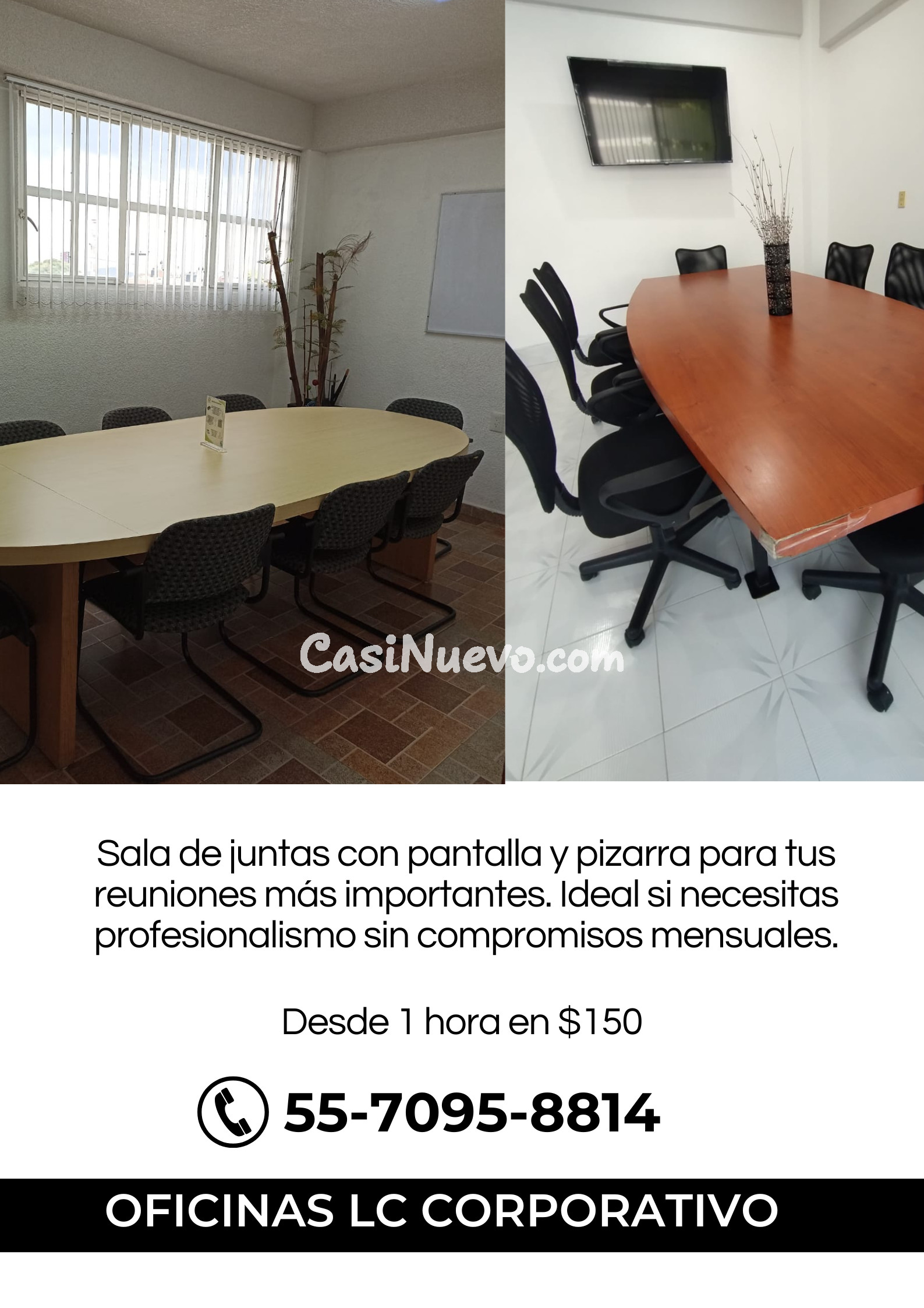 Sala de juntas con pantalla y pizarra