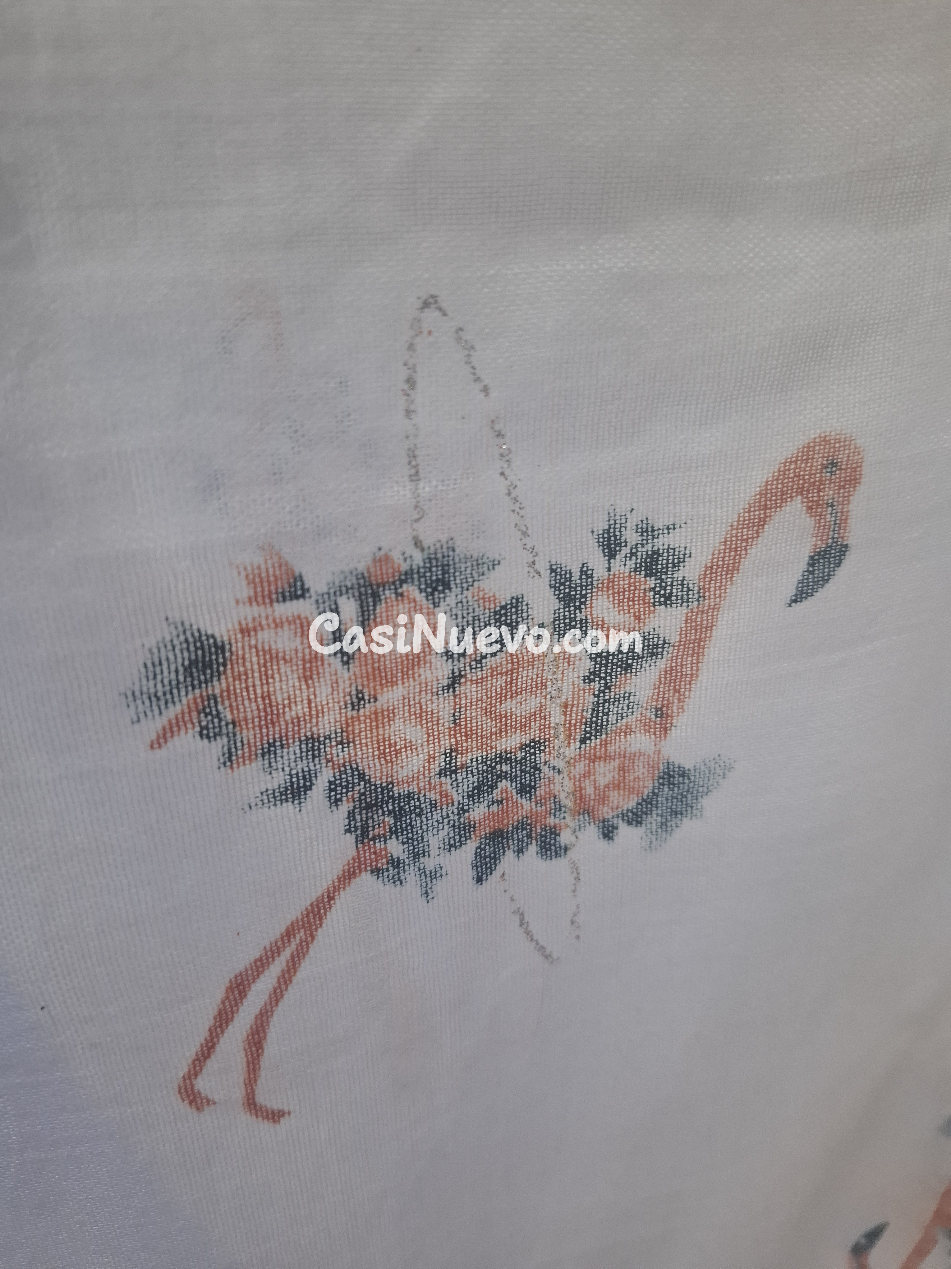 Pañuelo blanco con Flamenco bordado