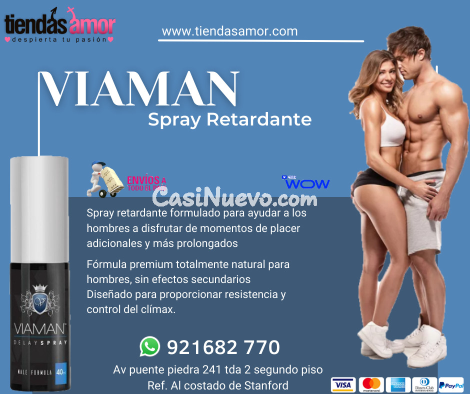 Viaman Spray Retardante /juguetes lubricantes retardantes potencia sexual en Puente Piedra 921682770