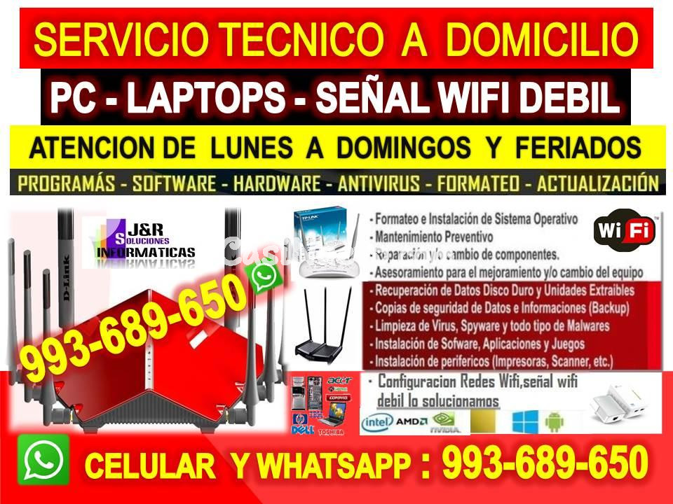 SOPORTE TECNICO A INTERNET REPETIDORES WIFI PC LAPTOP CABLEADOS