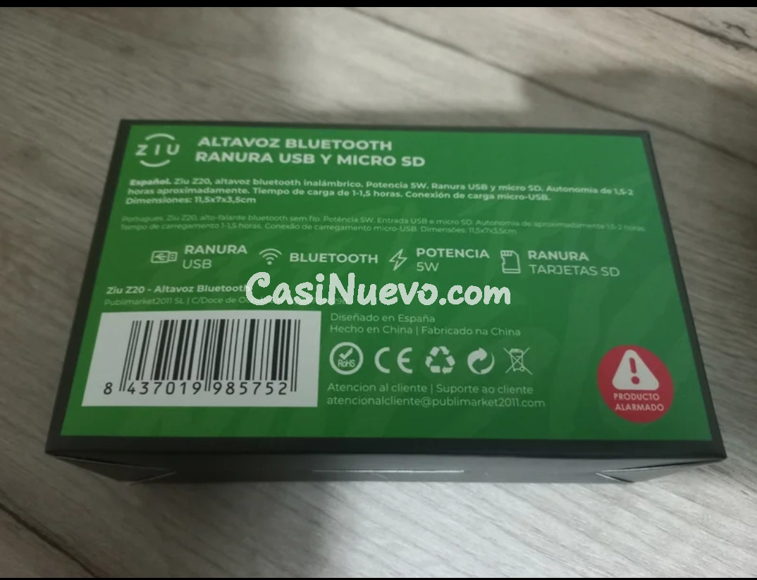 Se vende  Altavoz marca ziu z20, está nuevo a estrenar.