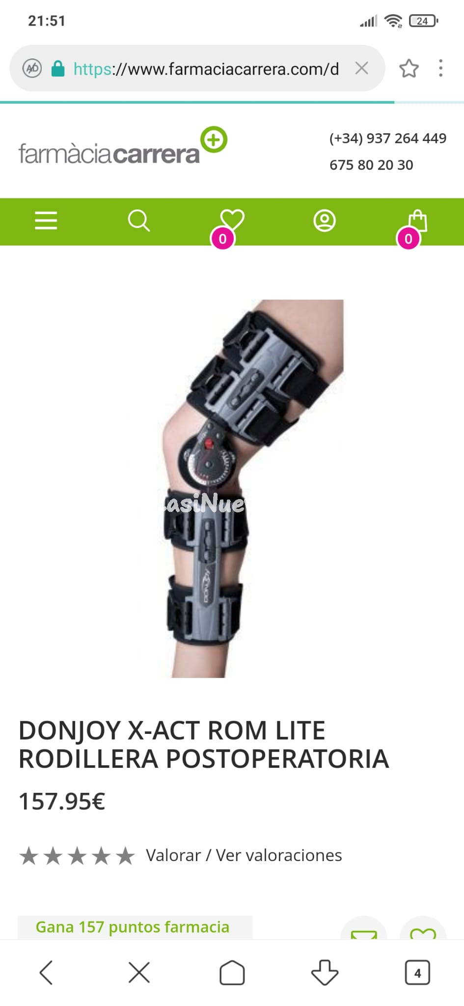 Se vende rodillera postoperatoria donjoy.