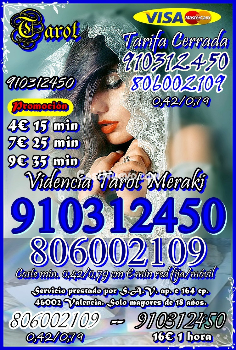 Servicios de Tarot Meraki VISA 7 € , Tarot barato, tarot 806