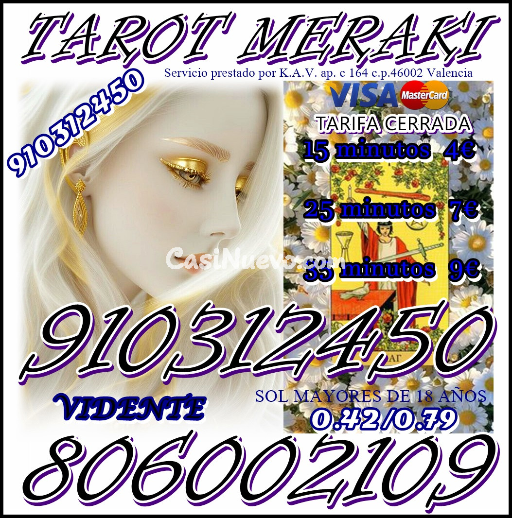 Tarot Meraki VIDENCIA Y LECTURA DE CARTAS ESPAÑOLAS
