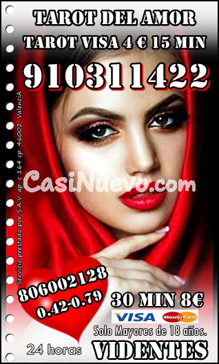 Tarot del amor visa cerrada 4€ 15min-6€ 20 min