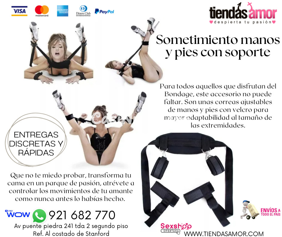 Sometimiento manos y pies con soporte/juguetes lubricantes r