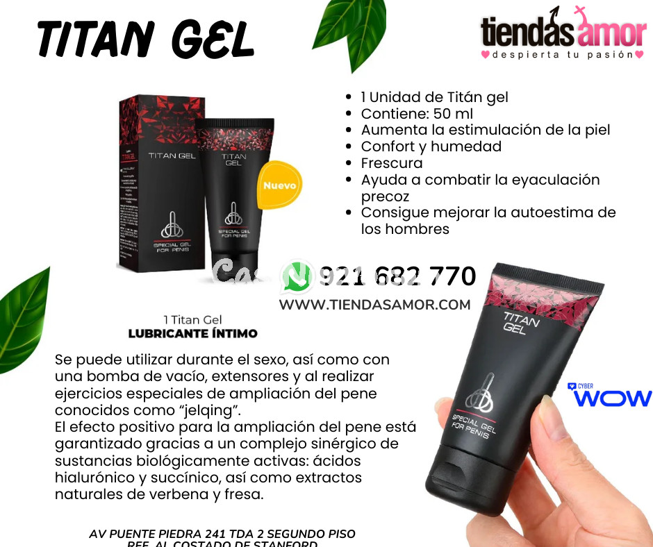 Titan Gel 50 ml calidad de la vida sexual. /juguetes lubrica