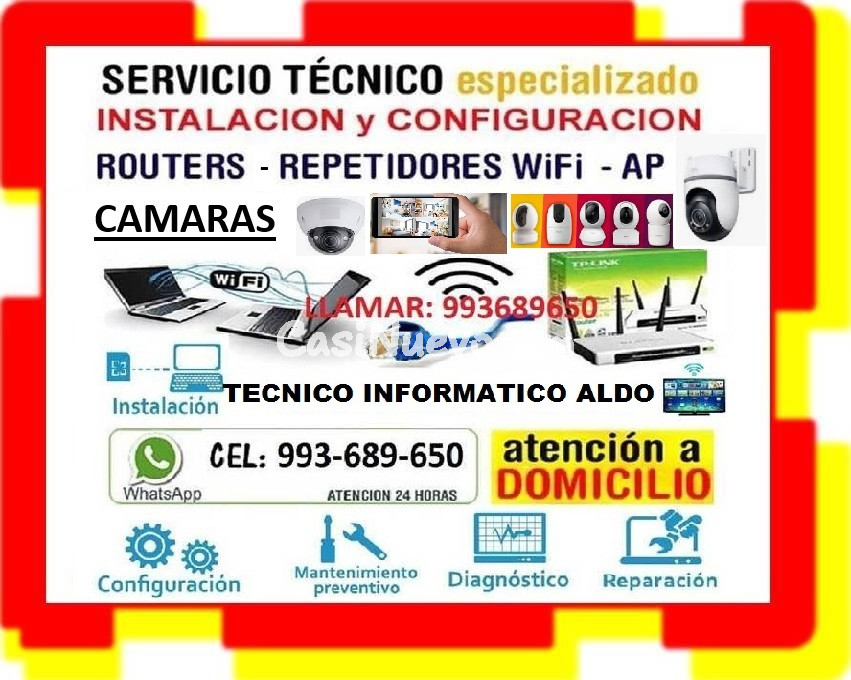 SOPORTE TECNICO INTERNET CAMARAS WIFI REPETIDORES CABLEADOS 