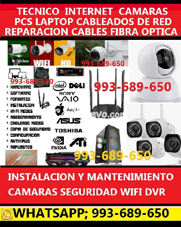 TECNICO INTERNET REPAARCIONES CAMARAS SEGURIDAD CABLEADOS DE