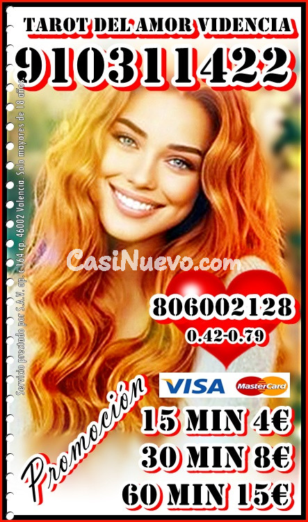 Tarot y Videncia 4€ 15 min aclara tus dudas sobre Amor Traba