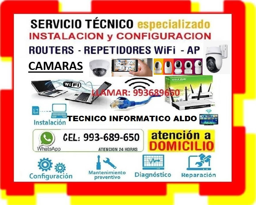 TECNICO INTERNET,REPETIDORES WIFI,FIBRA OPTICA,CAMARAS SEGUR