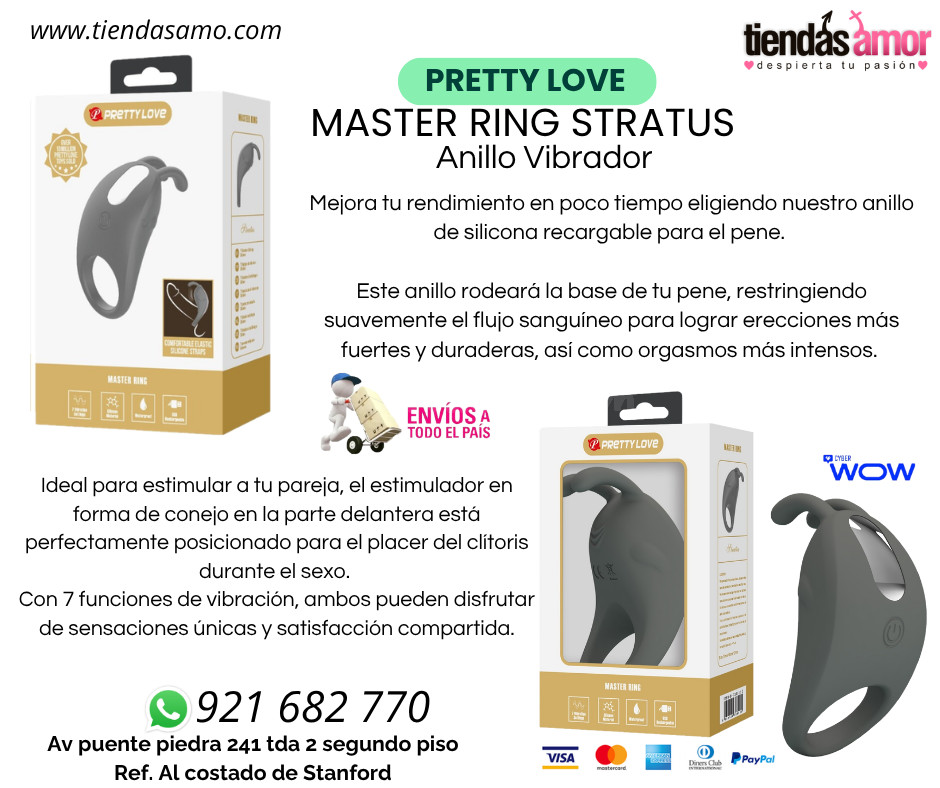 Anillo Vibrador Máster Ring Stratus Pretty Love /juguetes lu